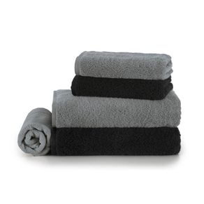 Jogo-de-Banho-Karsten-Fio-Penteado-5-Pecas-Cotton-Class-Cinza-Steel--Preto