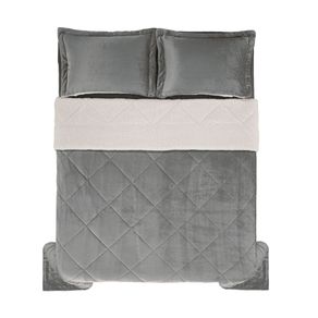 Edredom-de-Microfibra-Queen-Karsten-com-Porta-Travesseiro-Sonata-Cinza-Medio