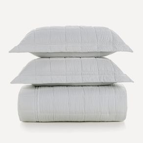 Colcha Casal de Microfibra com 2 Porta-travesseiros Valena Branco