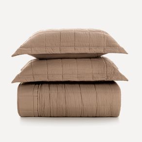 Colcha Queen de Microfibra com 2 Porta-travesseiros Valena Taupe