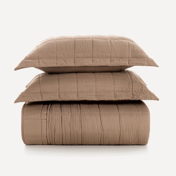 Colcha Super King de Microfibra com 2 Porta-travesseiros Valena Taupe