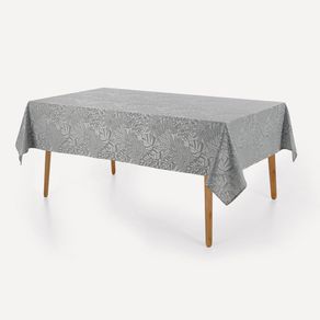 Toalha de Mesa Retangular 6 Lugares Essencia Cinza Mescla
