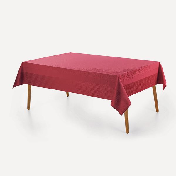 Toalha de Mesa Retangular 6 Lugares Flor do Natal Vermelho