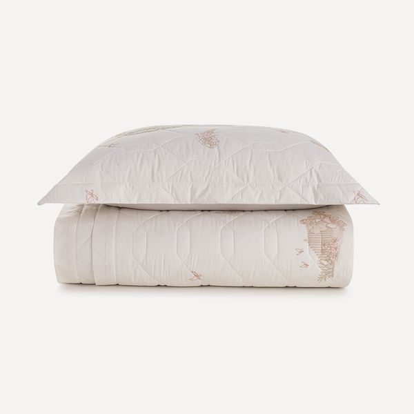 Colcha Infantil Solteiro com Porta-travesseiro 200 Fios Jardim