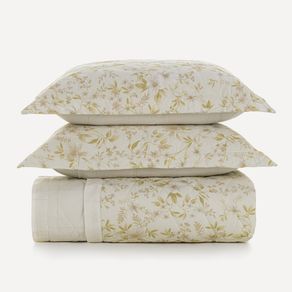 Colcha Queen com 2 Porta-travesseiros 100% Algodão Eva
