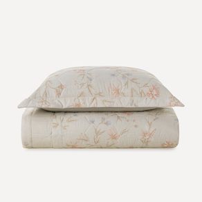 Colcha Solteiro com Porta-travesseiro 100% Algodão Amber