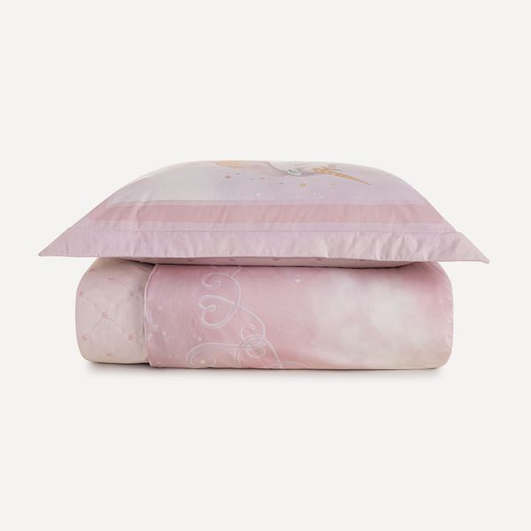 Colcha Infantil Solteiro com Porta-travesseiro 200 Fios Princesinha