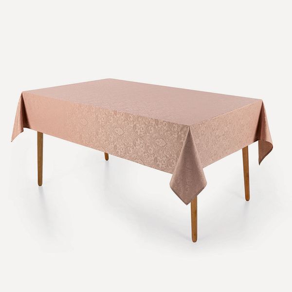 Toalha de Mesa Retangular 6 Lugares Jacquard Blanka Rosé