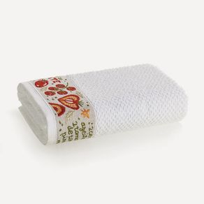 Pano de Prato Barra em Jacquard Receitas Branco