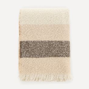 Manta de Tricot de Lã Escovada Lira Café Creme