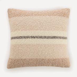Almofada Decorativa Quadrada de Lã Escovada Lira Café Creme