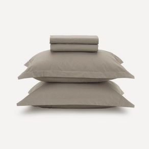 Jogo de Cama Queen Karsten 180 Fios Percal 100% Algodão Liss Taupe