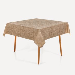 Toalha de Mesa Quadrada 8 Lugares Sempre Limpa Aurora Avelã