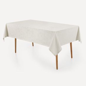 Toalha de Mesa Retangular 8 Lugares Anti Mancha Katherine Pérola