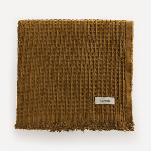 Manta Decorativa 100% Algodão Denver Ocre