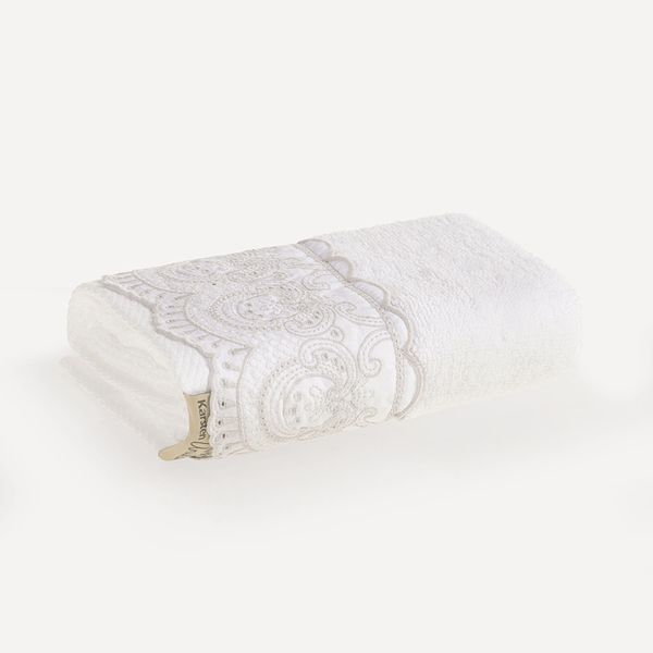 Toalha de Lavabo/Visita 100% Algodão Alice Branco