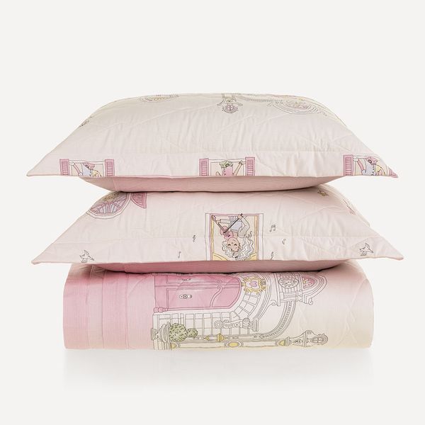 Colcha Infantil Casal com Porta-travesseiro 200 Fios Flory