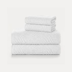Kit Banhão e Rosto 4 Peças 100% Algodão Softmax Nero Branco