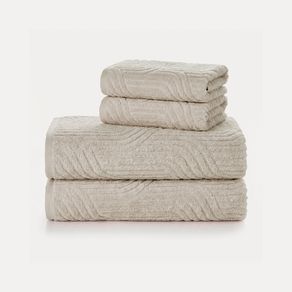 Kit Banho e Rosto 4 Peças 100% Algodão Softmax Nero Chino