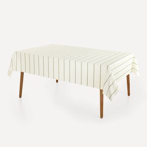 Toalha de Mesa Retangular 8 Lugares Royale Branco/Verde