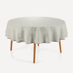 Toalha de Mesa Redonda 6 Lugares 1,78m Bali Cinza