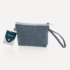 Necessaire Impermeável de Riscas Azul 13cm x 17cm