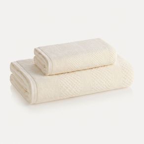 Kit Banho e Rosto 100% Algodão Fio Zero Twist Roma Ivory